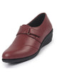 Women Maroon Outdoor Fashion Hook and Loop Platform Heel Wedges