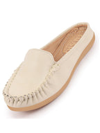 Shop Women Cream Side Stitched Back Open Slip On Mules Shoes Online.