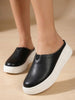 Women Black Outdoor Fashion Comfort Open Back Platform Heel Slip On Casual Shoes
