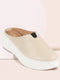 Women Cream Outdoor Fashion Comfort Open Back Platform Heel Slip On Casual Shoes