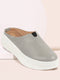 Shop Women Grey Outdoor Fashion Comfort Open Back Platform Heel Slip On Casual Shoes Online.