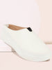 Women White Outdoor Fashion Comfort Open Back Platform Heel Slip On Casual Shoes