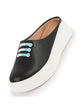 Women Black Outdoor Fashion Comfort Lace Design Open Back Platform Heel Slip On Casual Shoes