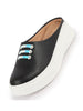 Women Black Outdoor Fashion Comfort Lace Design Open Back Platform Heel Slip On Casual Shoes