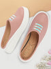 Women Pink Outdoor Fashion Comfort Lace Design Open Back Platform Heel Slip On Casual Shoes
