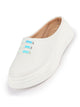 Women White Outdoor Fashion Comfort Lace Design Open Back Platform Heel Slip On Casual Shoes