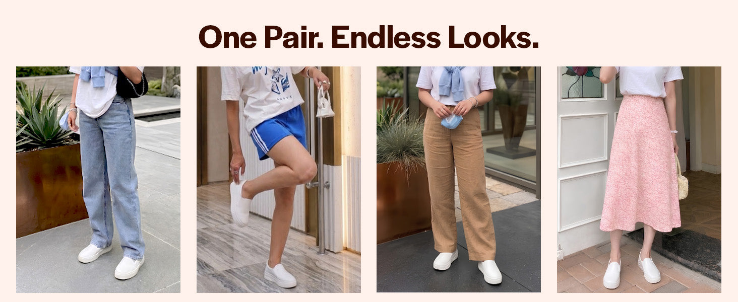 Women White Outdoor Fashion Comfort Height Enhance Platform Heel Ballerina Slip On Shoes