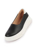 Women Black Outdoor Fashion Comfort Height Enhance Platform Heel Ballerina Slip On Shoes