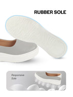 women grey outdoor fashion comfort height enhance platform heel ballerina slip on shoes