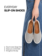 women grey outdoor fashion comfort height enhance platform heel ballerina slip on shoes