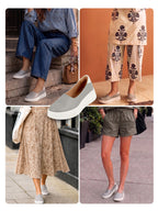 women grey outdoor fashion comfort height enhance platform heel ballerina slip on shoes