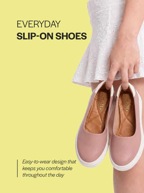 women pink outdoor fashion comfort height enhance platform heel ballerina slip on shoes