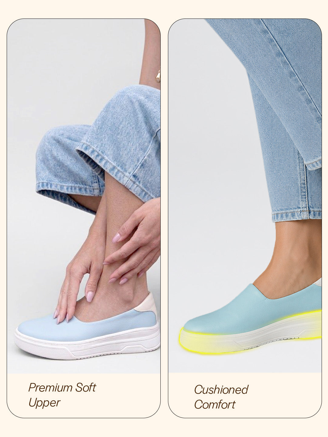 women sky blue outdoor fashion comfort height enhance platform heel ballerina slip on shoes