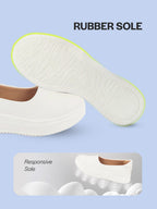 Shop Women White Outdoor Fashion Comfort Height Enhance Platform Heel Ballerina Slip On Shoes Online.