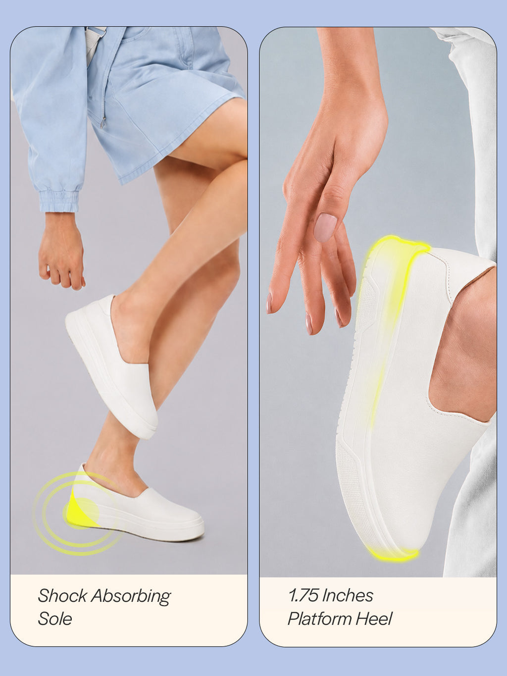Shop Women White Outdoor Fashion Comfort Height Enhance Platform Heel Ballerina Slip On Shoes Online.
