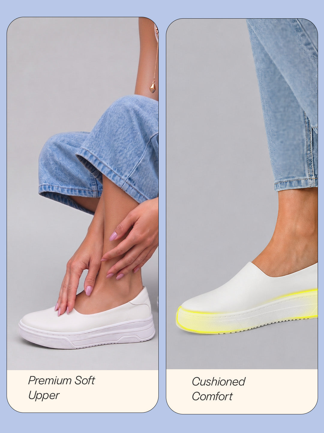 Shop Women White Outdoor Fashion Comfort Height Enhance Platform Heel Ballerina Slip On Shoes Online.