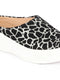 Women Grey Fashion Outdoor Leopard Print Height Enhancer Open Back Slip On Casual Shoes