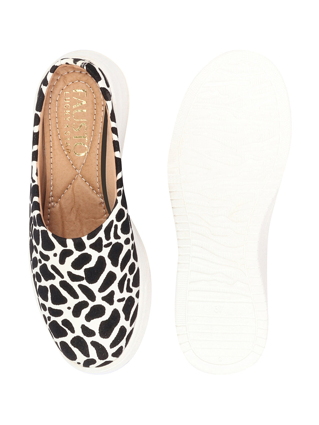 Shop Women White Fashion Outdoor Leopard Print Height Enhancer Open Back Slip On Casual Shoes Online.