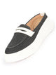 Women Grey Fashion Outdoor Height Enhancer Open Back Slip On Upper Denim Casual Shoes