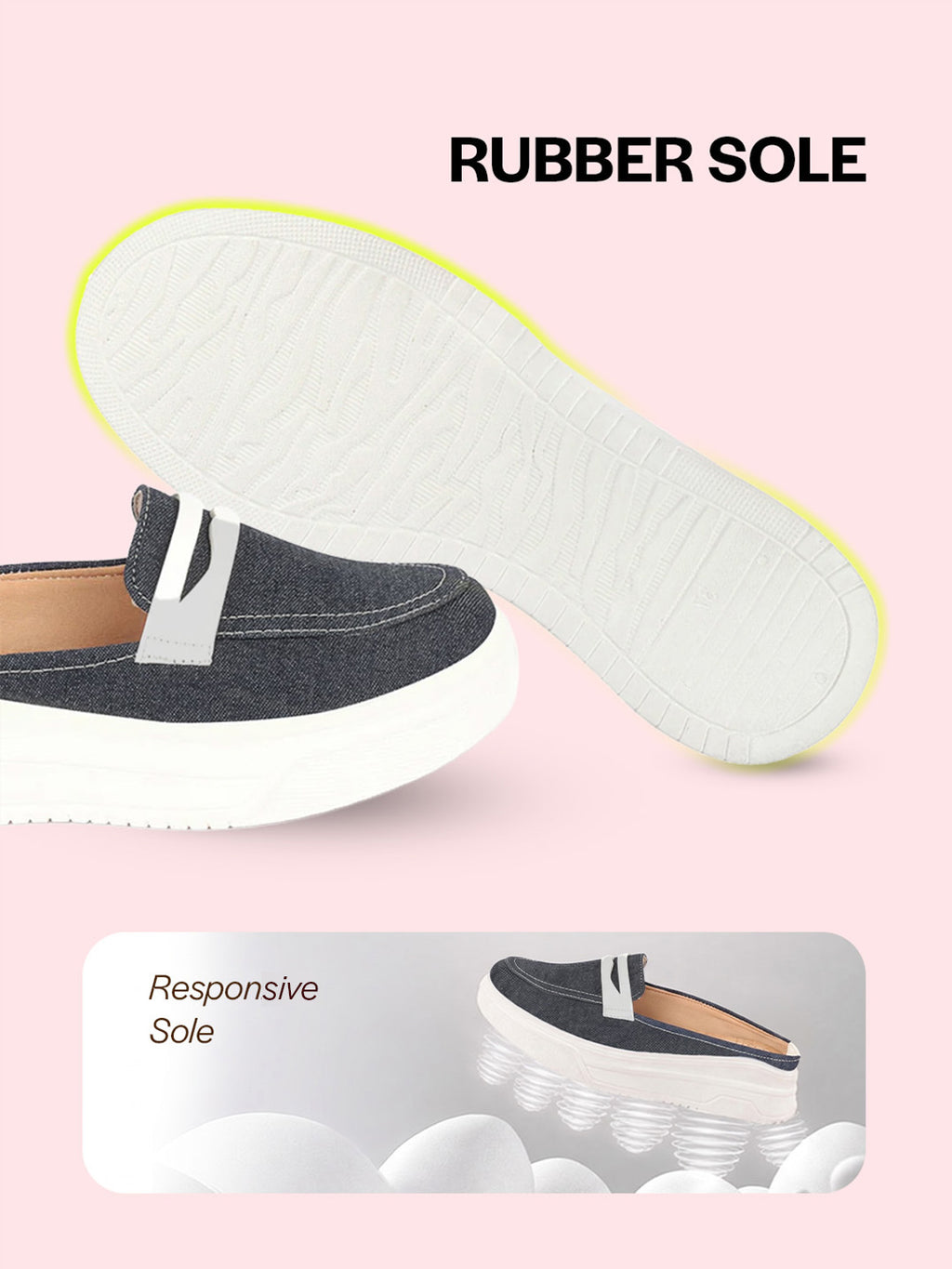women grey fashion outdoor height enhancer open back slip on upper denim casual shoes