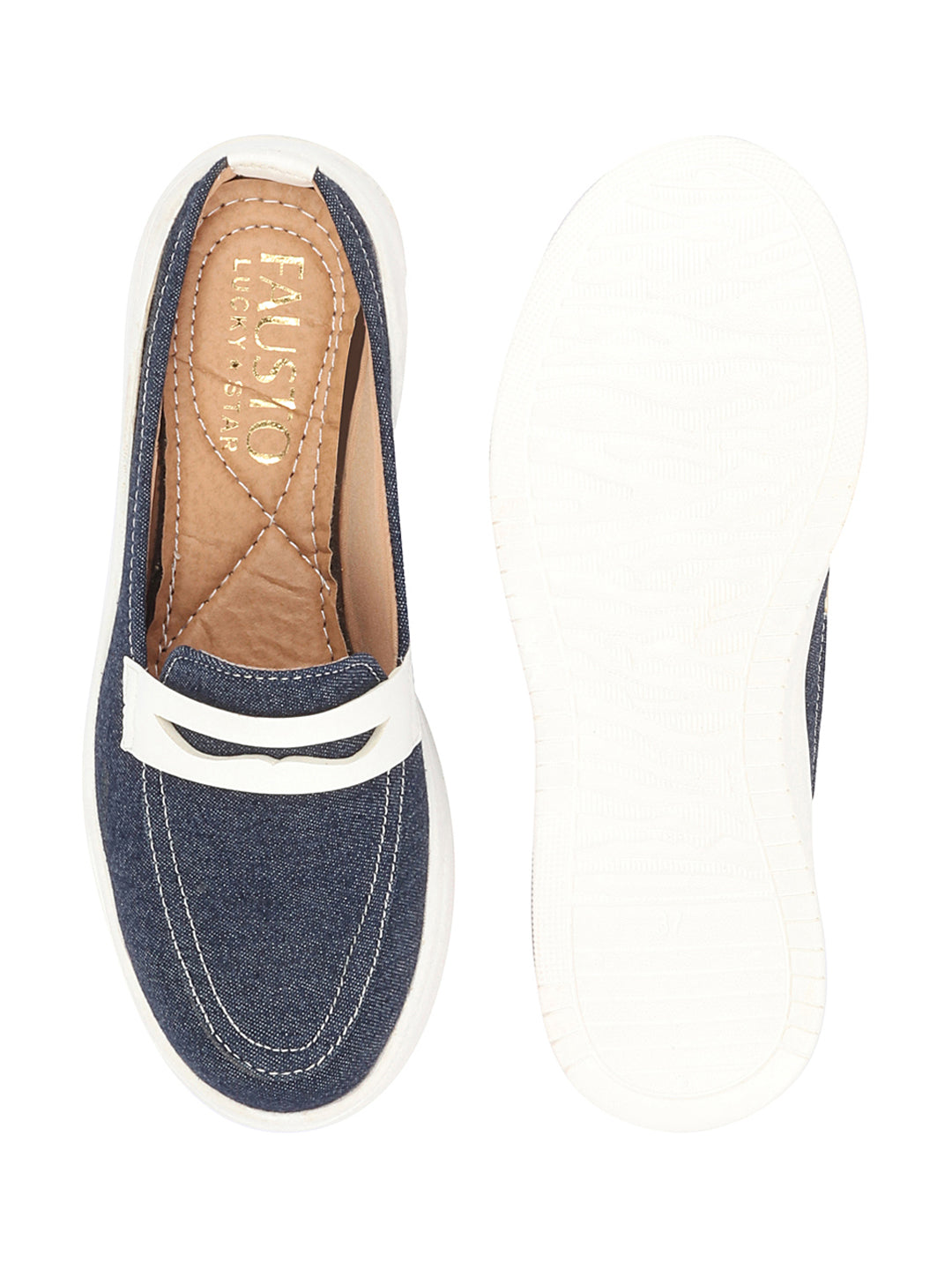 Shop Women Navy Blue Fashion Outdoor Height Enhancer Open Back Slip On Upper Denim Casual Shoes Online.