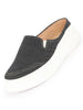 Women Grey Fashion Classic Stitched Upper Denim Open Back Slip On Height Enhancer Casual Shoes