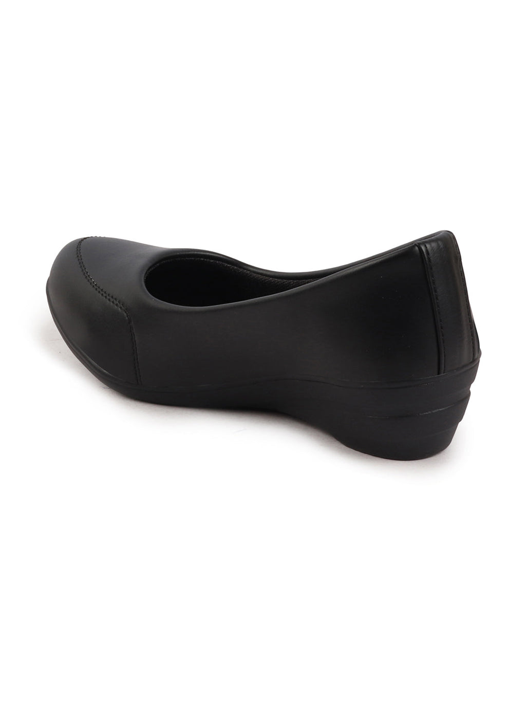 Shop Women Black Formal Platform Wedge Heel Slip On Ballerina Shoes Online.