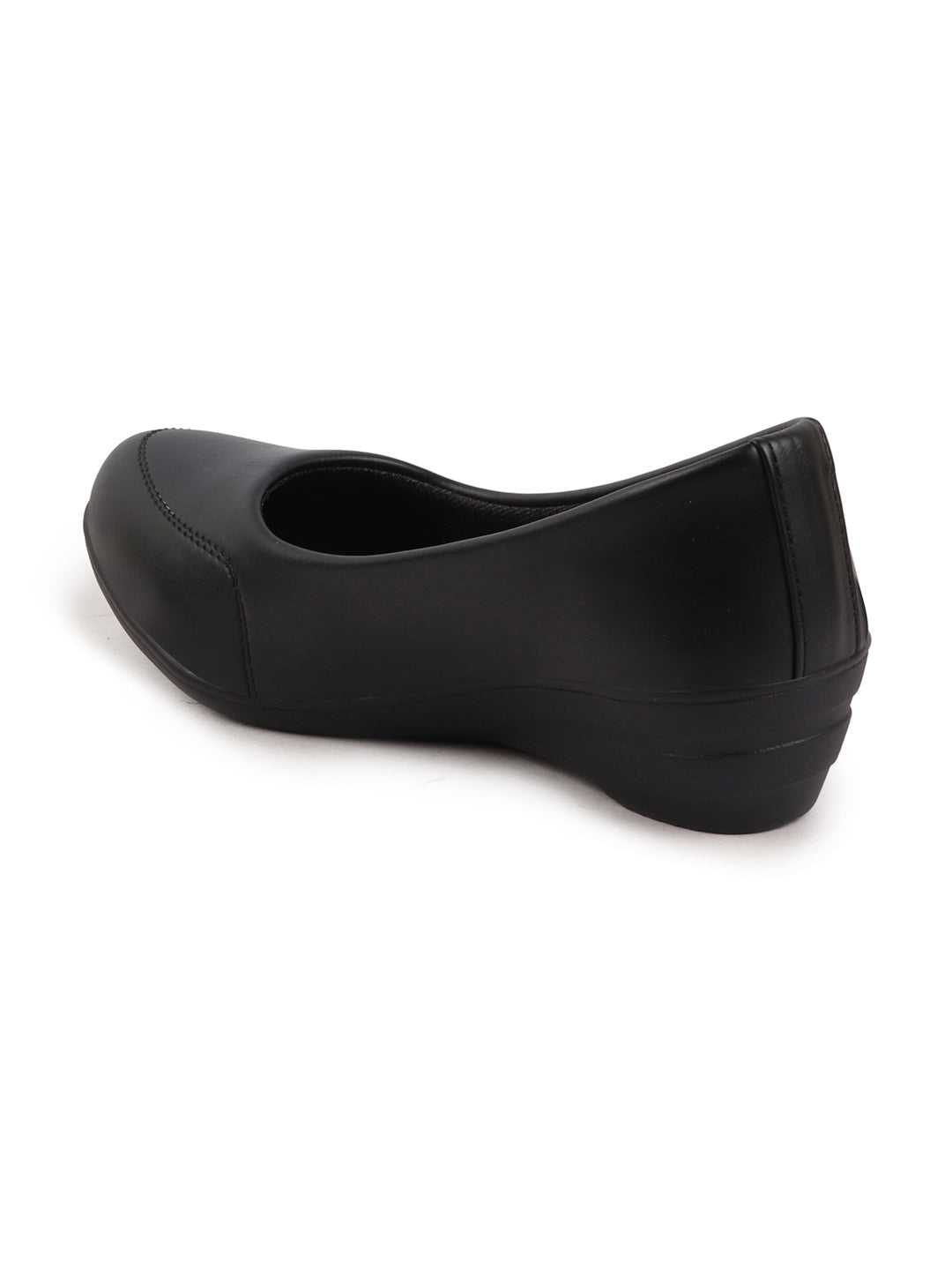 Shop Women Black Formal Platform Wedge Heel Slip On Ballerina Shoes Online.
