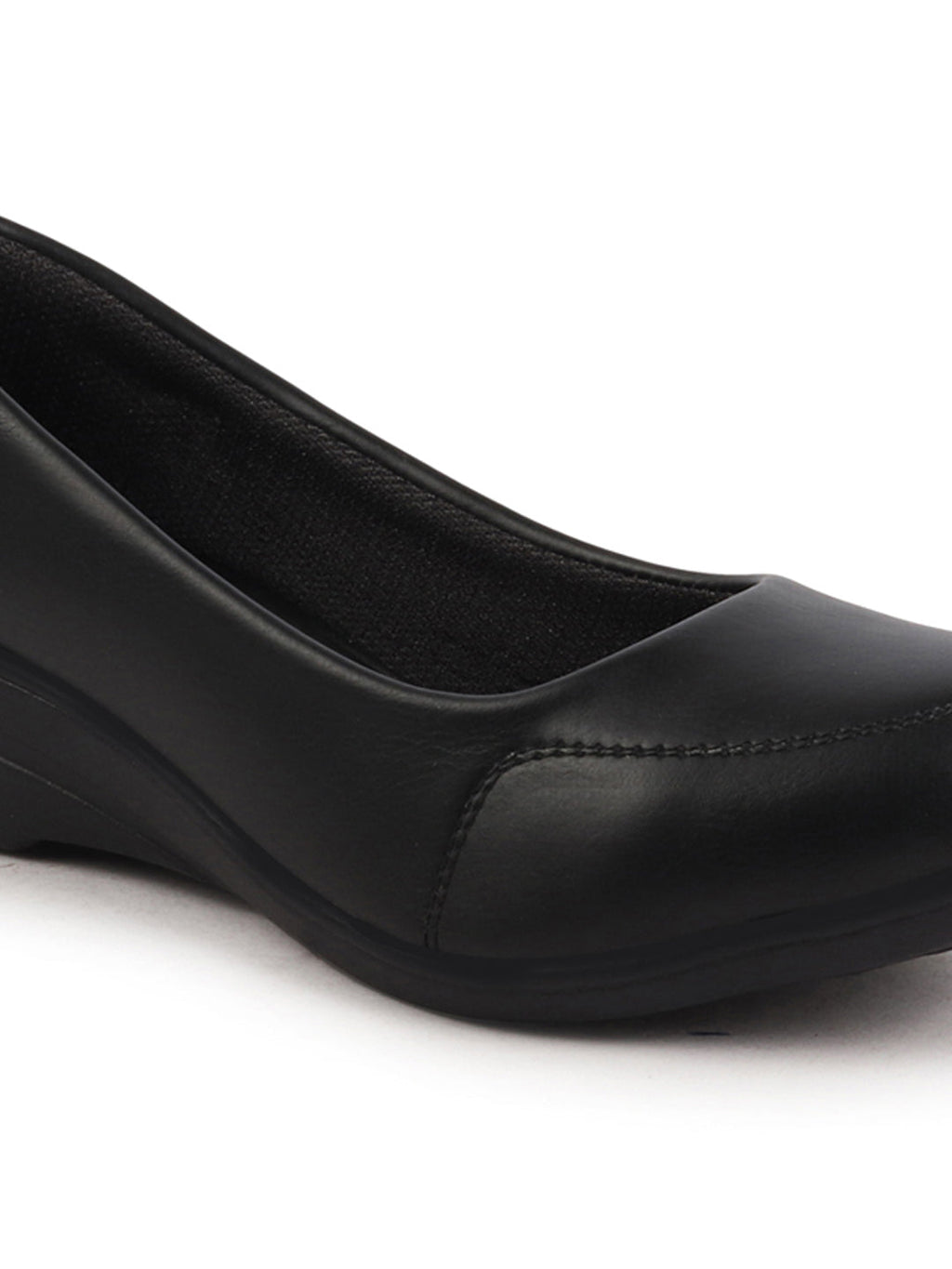 Shop Women Black Formal Platform Wedge Heel Slip On Ballerina Shoes Online.