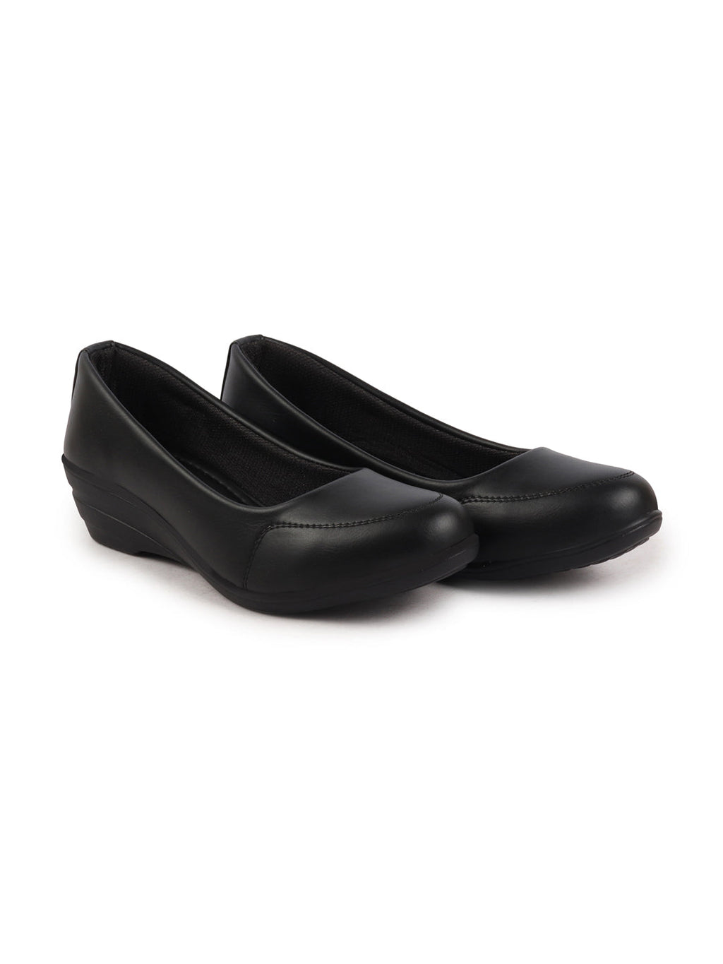Shop Women Black Formal Platform Wedge Heel Slip On Ballerina Shoes Online.