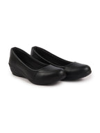 Shop Women Black Formal Platform Wedge Heel Slip On Ballerina Shoes Online.