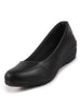 Women Black Formal Platform Wedge Heel Slip On Ballerina Shoes