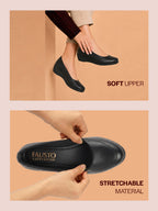 Shop Women Black Formal Platform Wedge Heel Slip On Ballerina Shoes Online.