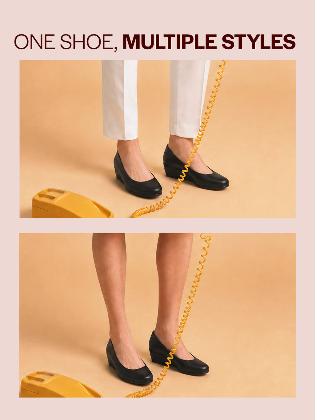 Shop Women Black Formal Platform Wedge Heel Slip On Ballerina Shoes Online.
