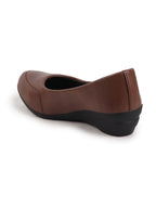 Shop Women Brown Formal Platform Wedge Heel Slip On Ballerina Shoes Online.