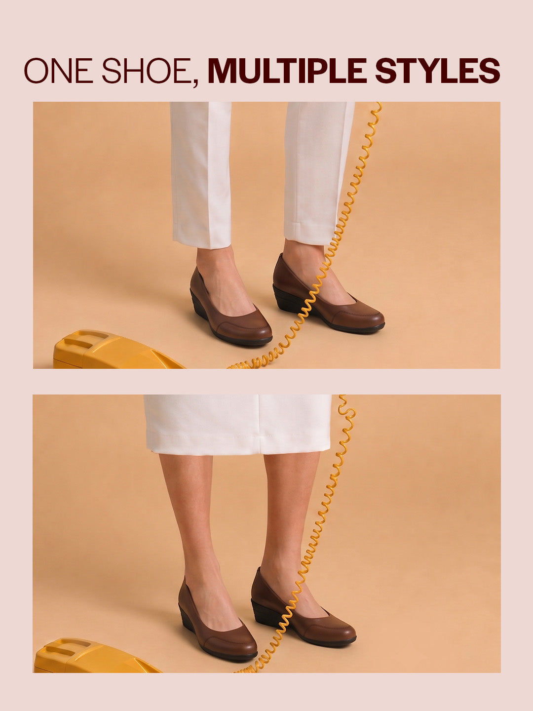 Shop Women Brown Formal Platform Wedge Heel Slip On Ballerina Shoes Online.