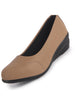 Women Cheeku Formal Platform Wedge Heel Slip On Ballerina Shoes