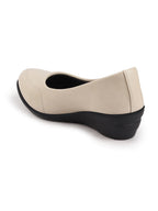 Shop Women Cream Formal Platform Wedge Heel Slip On Ballerina Shoes Online.