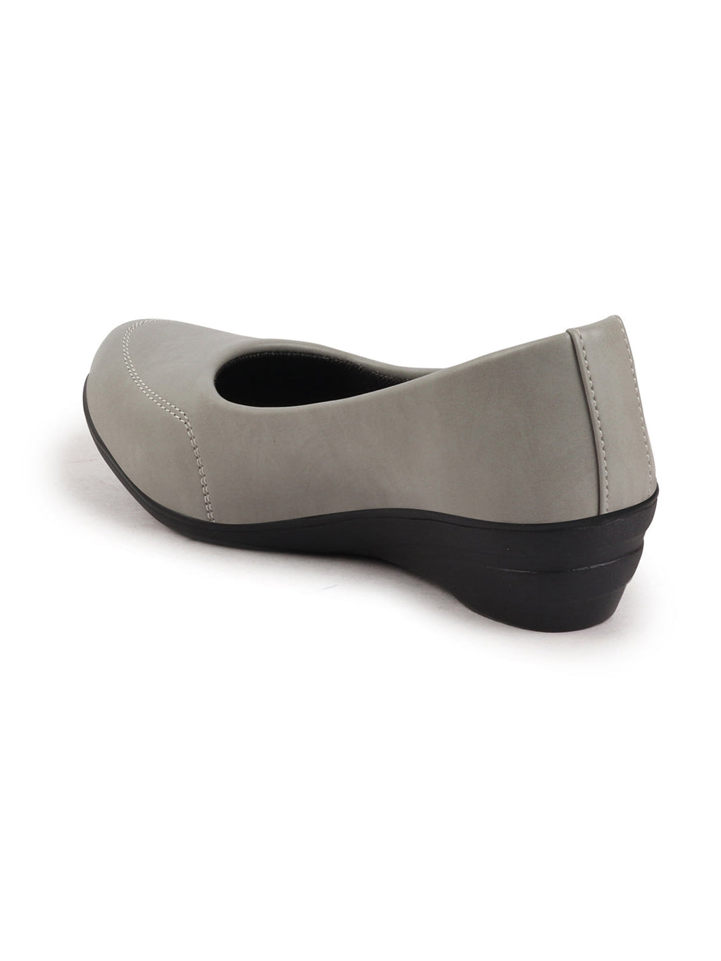 Shop Women Grey Formal Platform Wedge Heel Slip On Ballerina Shoes Online.