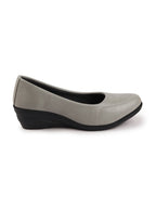 Shop Women Grey Formal Platform Wedge Heel Slip On Ballerina Shoes Online.