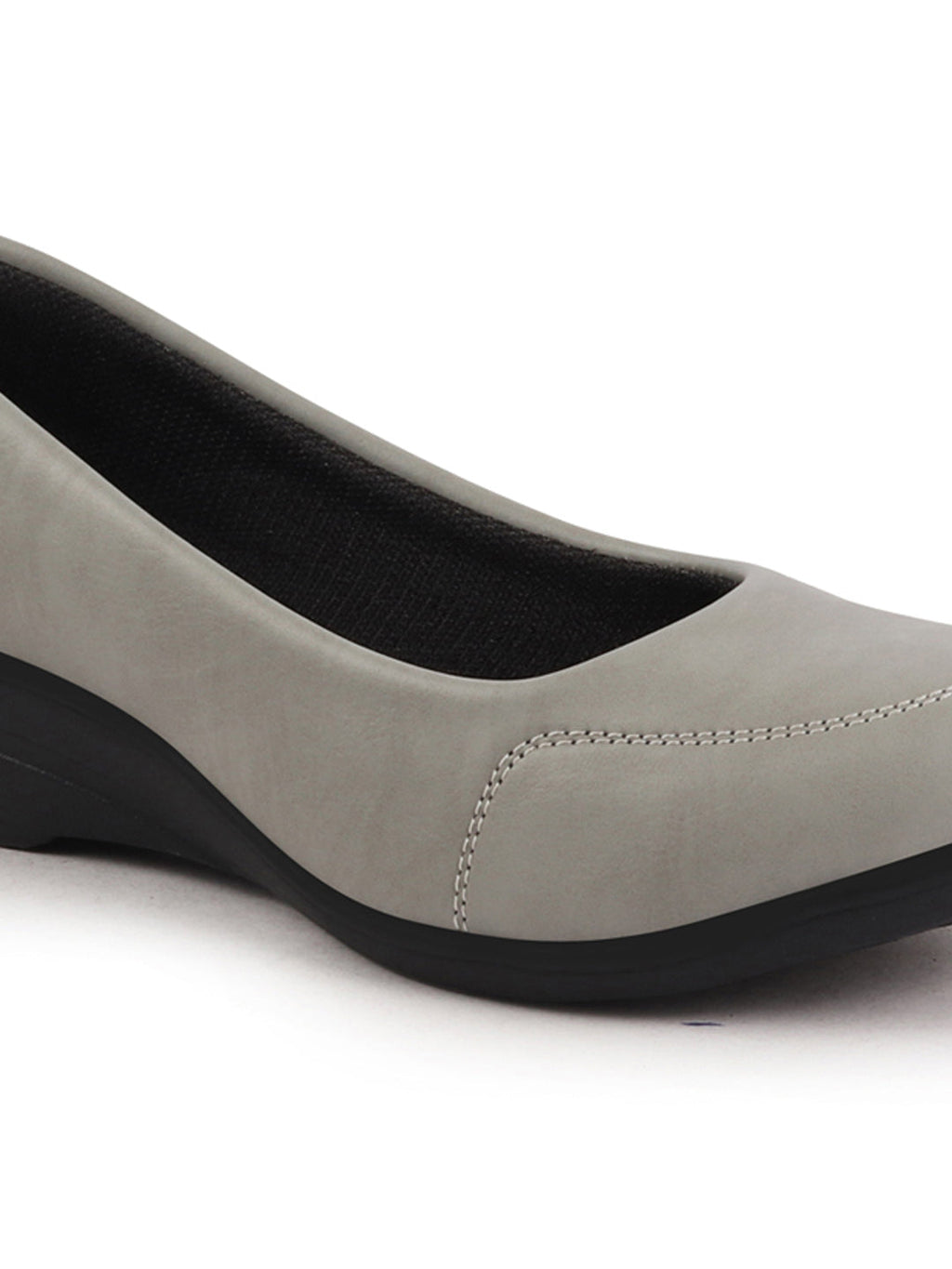Shop Women Grey Formal Platform Wedge Heel Slip On Ballerina Shoes Online.