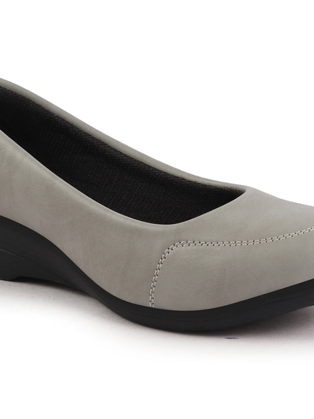 Shop Women Grey Formal Platform Wedge Heel Slip On Ballerina Shoes Online.