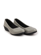 Shop Women Grey Formal Platform Wedge Heel Slip On Ballerina Shoes Online.