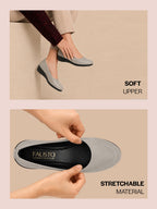 Shop Women Grey Formal Platform Wedge Heel Slip On Ballerina Shoes Online.
