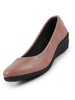 Women Peach Formal Platform Wedge Heel Slip On Ballerina Shoes