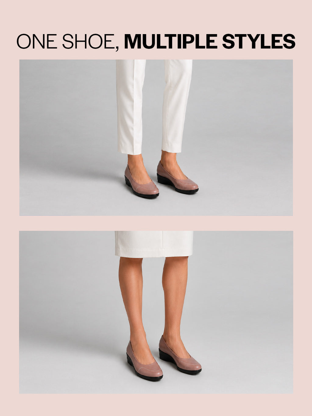Shop Women Peach Formal Platform Wedge Heel Slip On Ballerina Shoes Online.