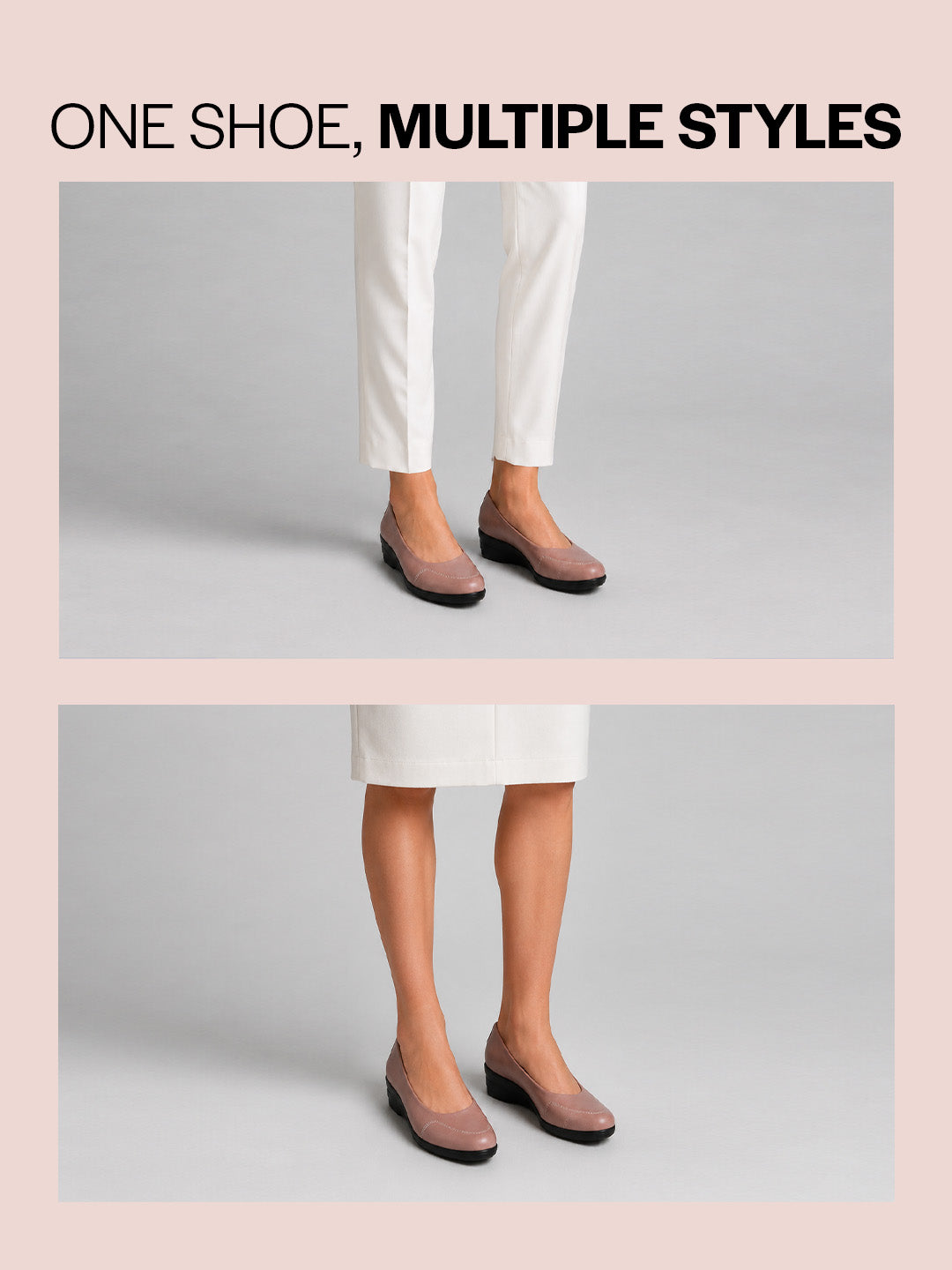 Shop Women Peach Formal Platform Wedge Heel Slip On Ballerina Shoes Online.