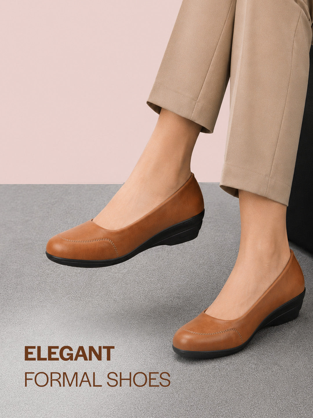 Shop Women Tan Formal Back Open Platform Wedge Heel Slip On Mule Shoes Online.