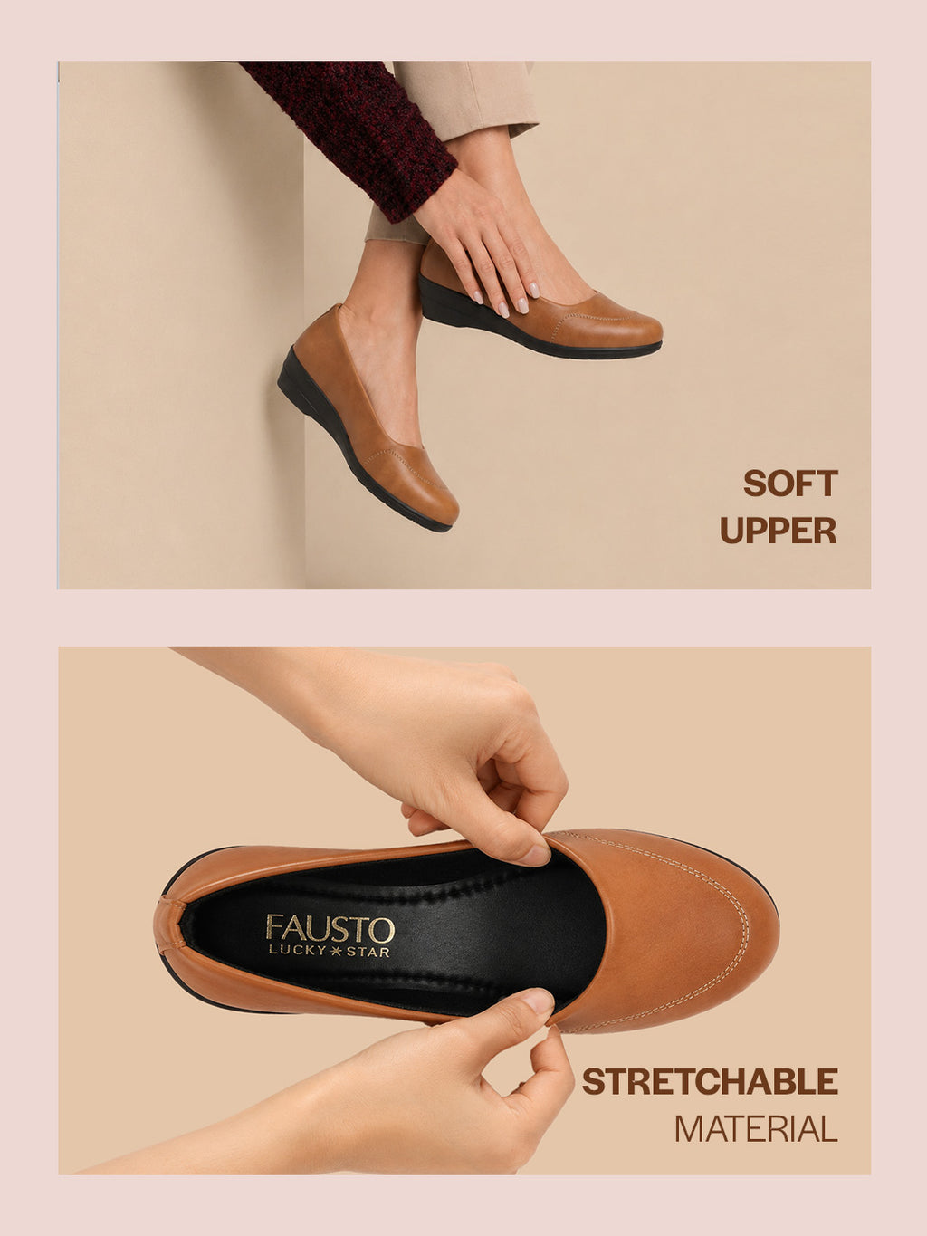 Shop Women Tan Formal Back Open Platform Wedge Heel Slip On Mule Shoes Online.
