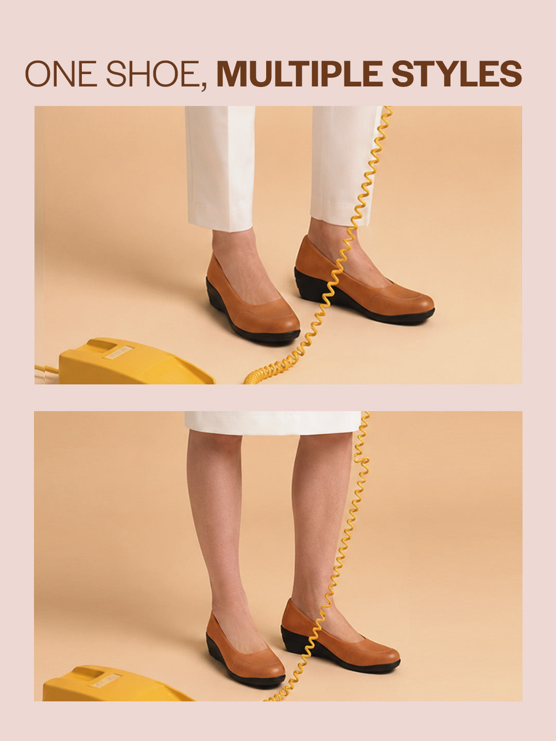 Shop Women Tan Formal Back Open Platform Wedge Heel Slip On Mule Shoes Online.